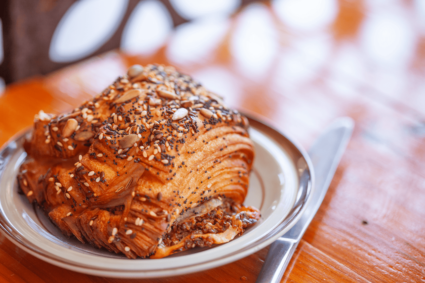 Seeded Mustard, Honey and Organic Cheddar Bear Claw - Burnt Honey Bakery - Burnt Honey Bakery