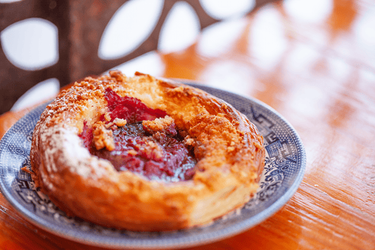 Stone Fruit Danish with Lemon Verbena Custard - Burnt Honey Bakery - Burnt Honey Bakery